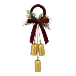 3 cloches gold avec nAud rouge