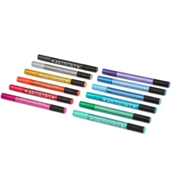 12 marqueurs doubles metalliques