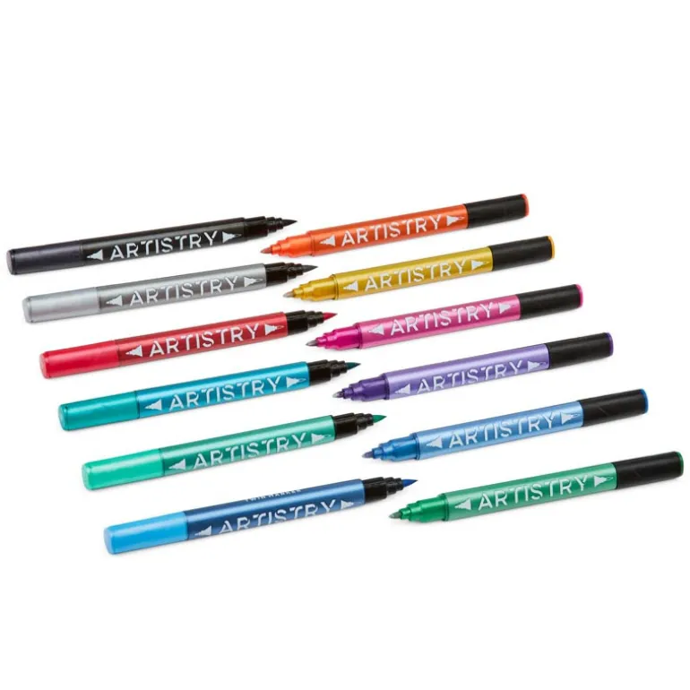 12 marqueurs doubles metalliques