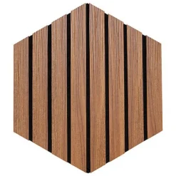 3 panneaux hexagone bois fonce