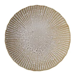 Assiette a dessert striee marron