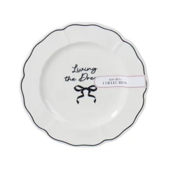 Assiette dessert slogan et noeud