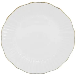 Assiette plate blanche embossee