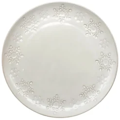 Assiette plate blanche flocon