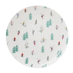 Assiette plate motif ski d26.5cm