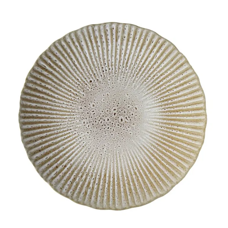 Assiette plate striee marron d26