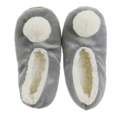 Ballerines sherpa femme a pompon