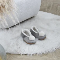 Ballerines sherpa femme a pompon