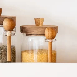 Bocal en verre et cuillere 450ml