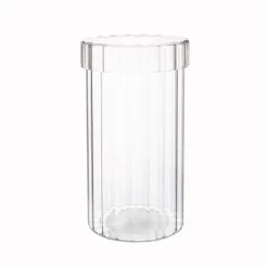 Bocal en verre strie