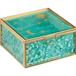 Boite a bijou couvercle en verre