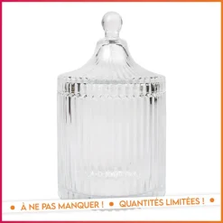 Bonbonniere en verre strie