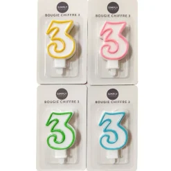 Bougie chiffre 3