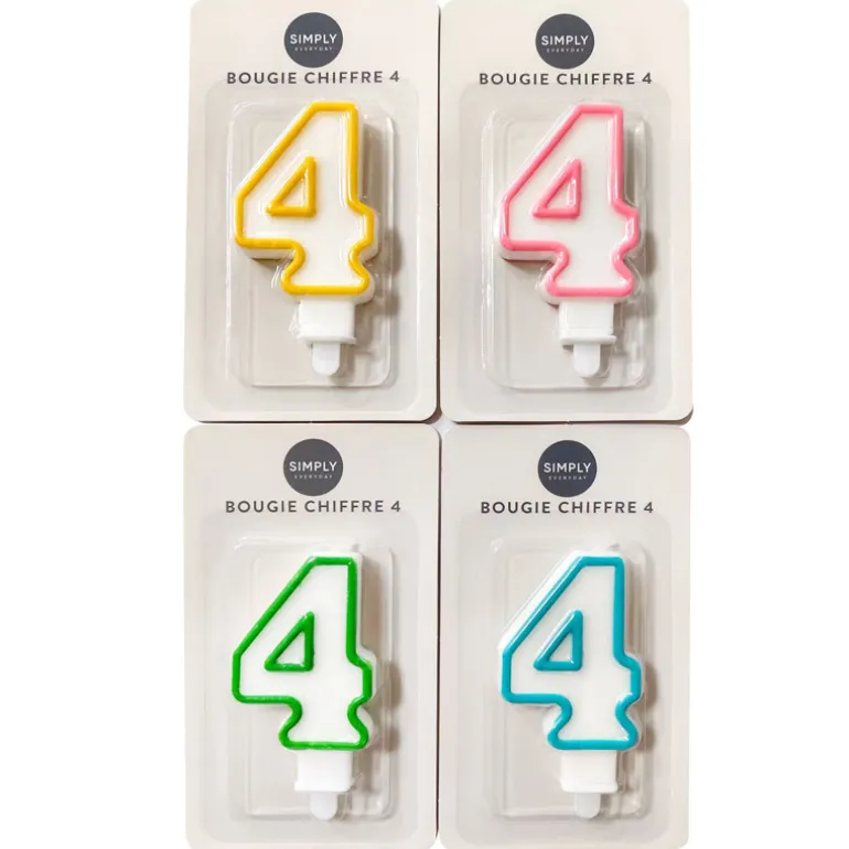 Bougie chiffre 4