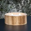 Bougie pot en bois forme bol