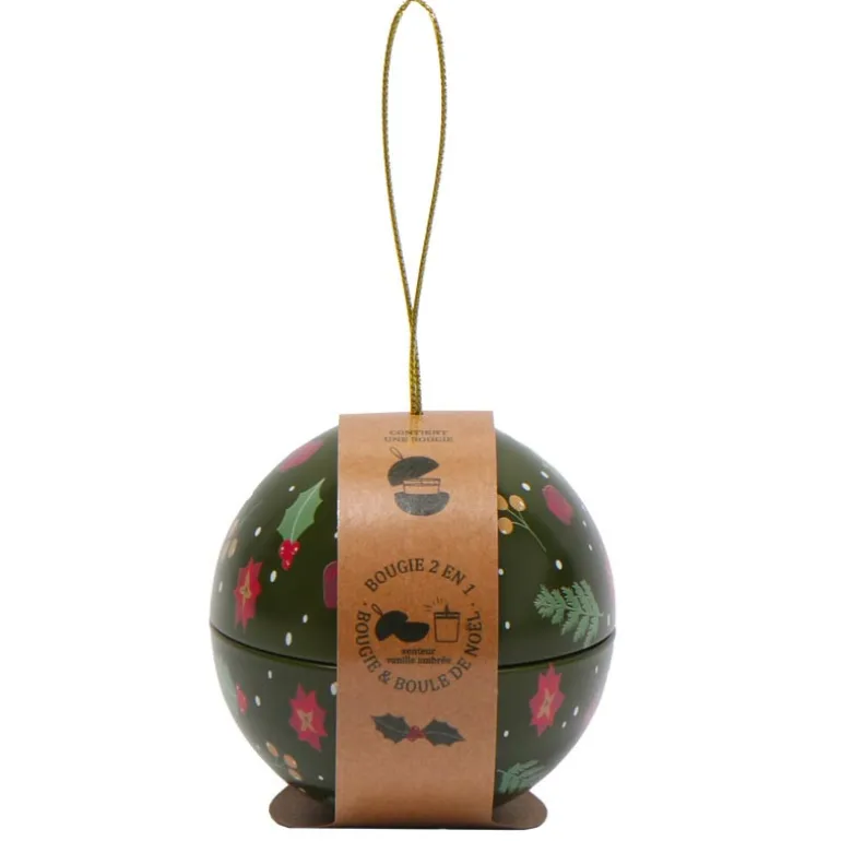 Boule de noel avec bougie parfum