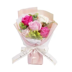 Bouquet de 5 roses artificielles