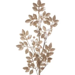 Branche doree bille blanche 75cm