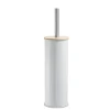 Brosse wc blanc couvercle bambou