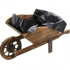 Brouette pot de fleurs en bois b
