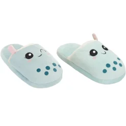 Chaussons beige/bleu kawaii