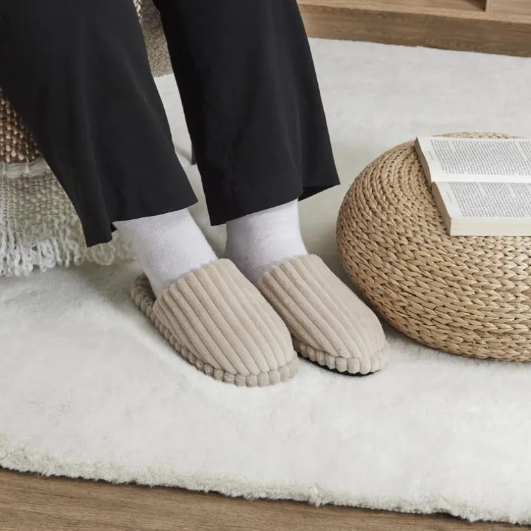 Chaussons grosses cotes velours