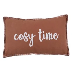 Coussin cosy time 30x50 brique