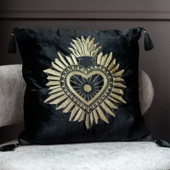 Coussin exvoto 40x40cm noir
