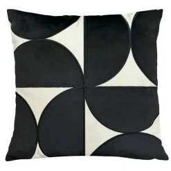 Coussin geometrie noir avec pomp