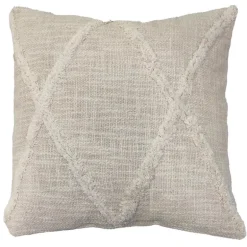 Coussin tufte creme 40x40