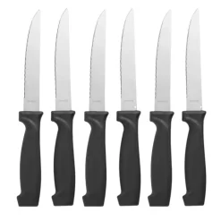 Couteau steak noir x6pcs