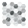 Credence adhesive hexag gris x5