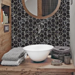 Credence adhesive hexag marbre