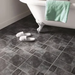 Dalles pvc effet pierre grise