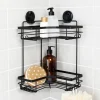 Double etagere de douche angle