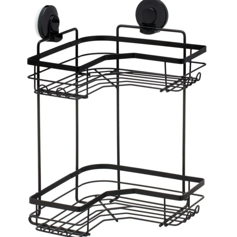 Double etagere de douche angle