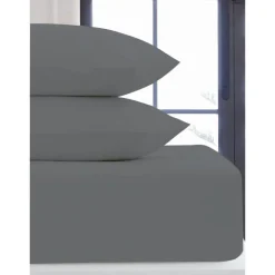 Drap housse 160x200 flanelle gri