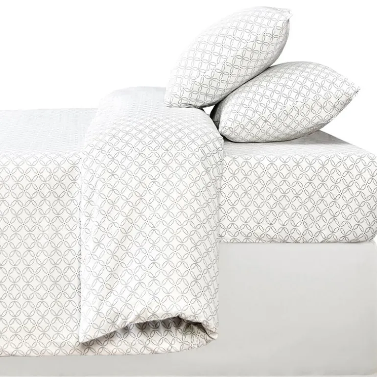 Drap housse 90x190 imprime blanc