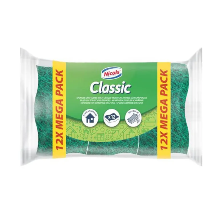 Eponges grattantes verte x12