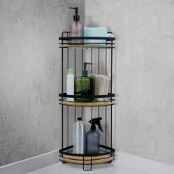 Etagere 3 niveaux bambou/metal