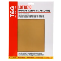Feuilles de papier abrasif x10