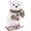 Figurine noel ours gant ski h23c