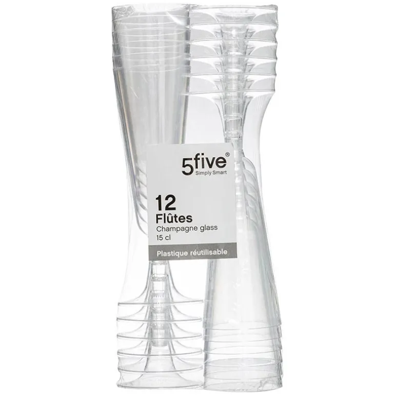 Flute a champagne x12 plastique