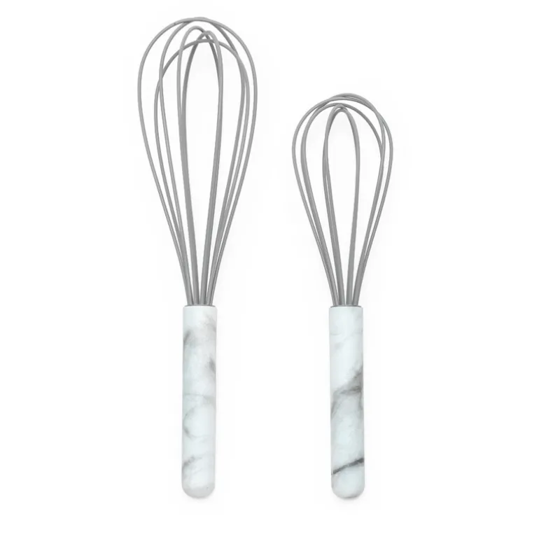 Fouet manche marbre x2