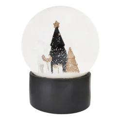 Globe a neige avec sapins noir e