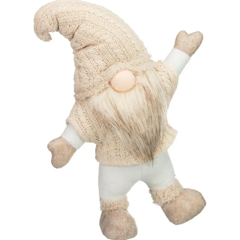 Gnome mains en l'air beige h30cm