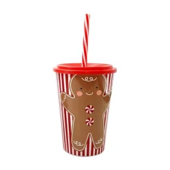 Gobelet plastique avec paille