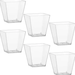 Grande verrine carree x6 plastiq
