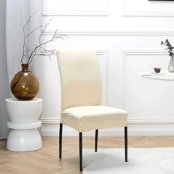 Housse de chaise uni creme