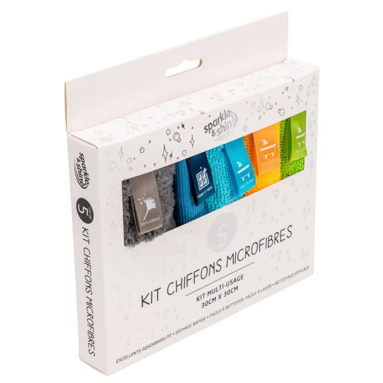 Kit chiffons microfibres x5 30